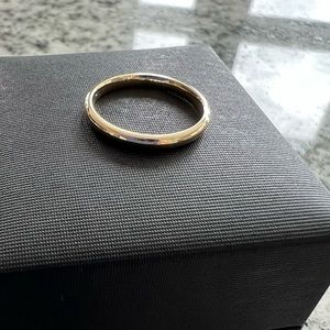 14k Yellow Solid Gold Dome Wedding Band- Size 5